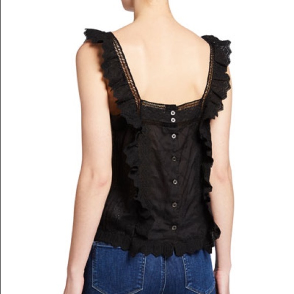 SOLD !  FRAME Denim Black eyelet top - black - Sz. Small
